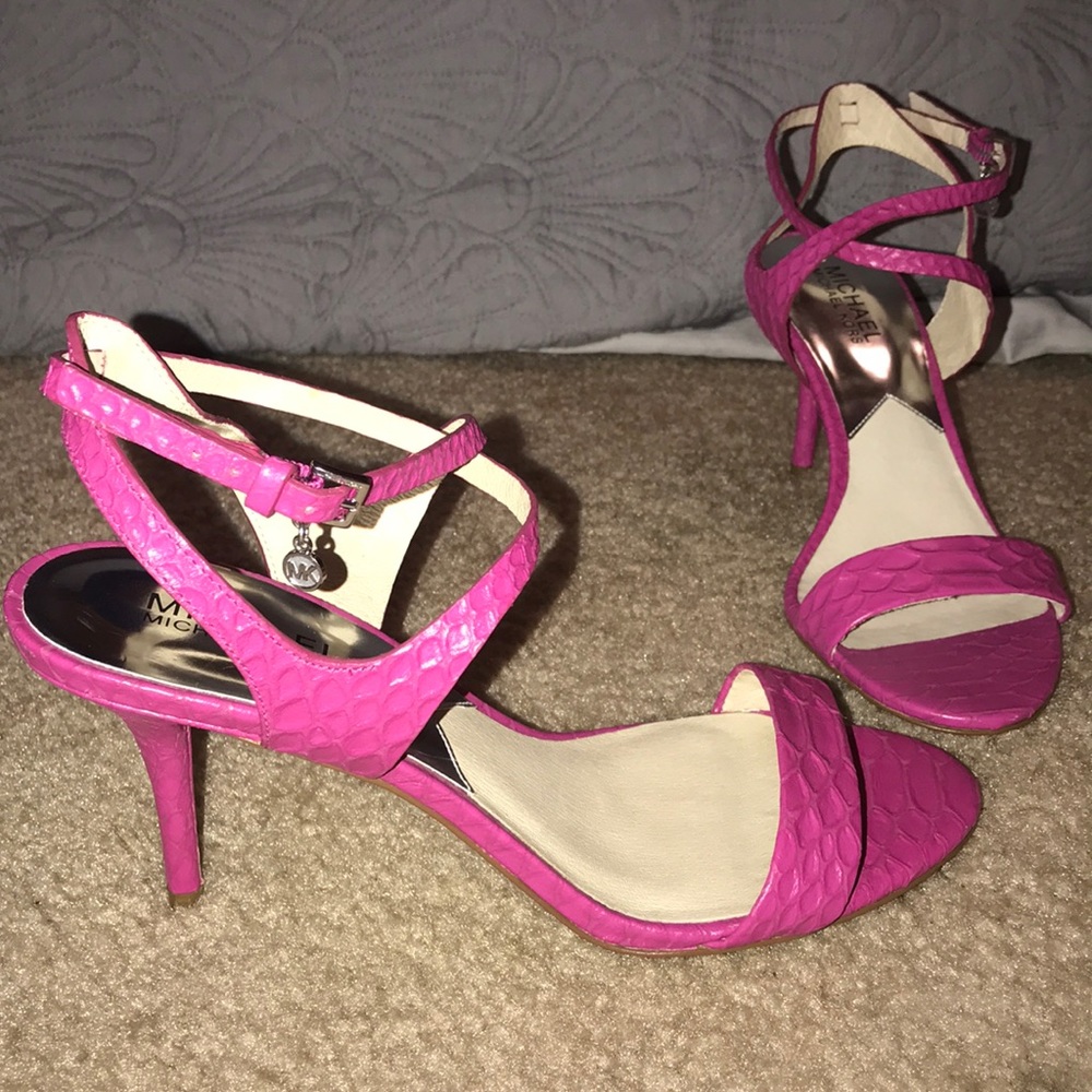 Michael Kors Hot Pink Strappy Heeled Sandals